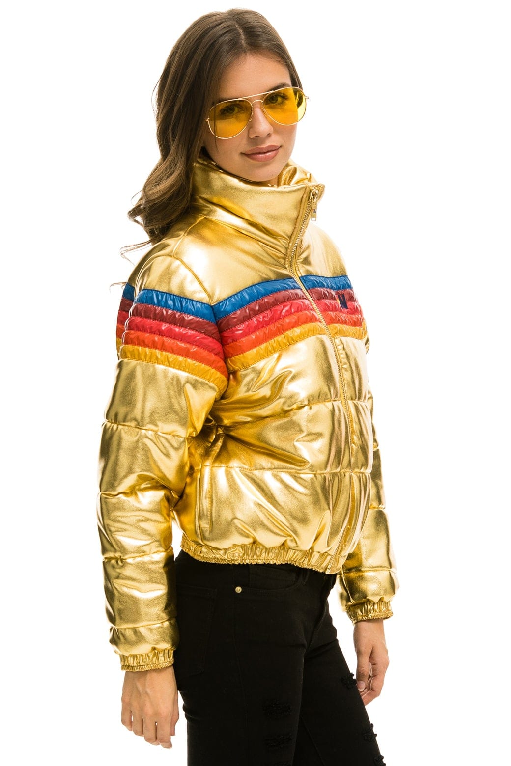 5 STRIPE APRES JACKET - GLOSSY GOLD - Image 3