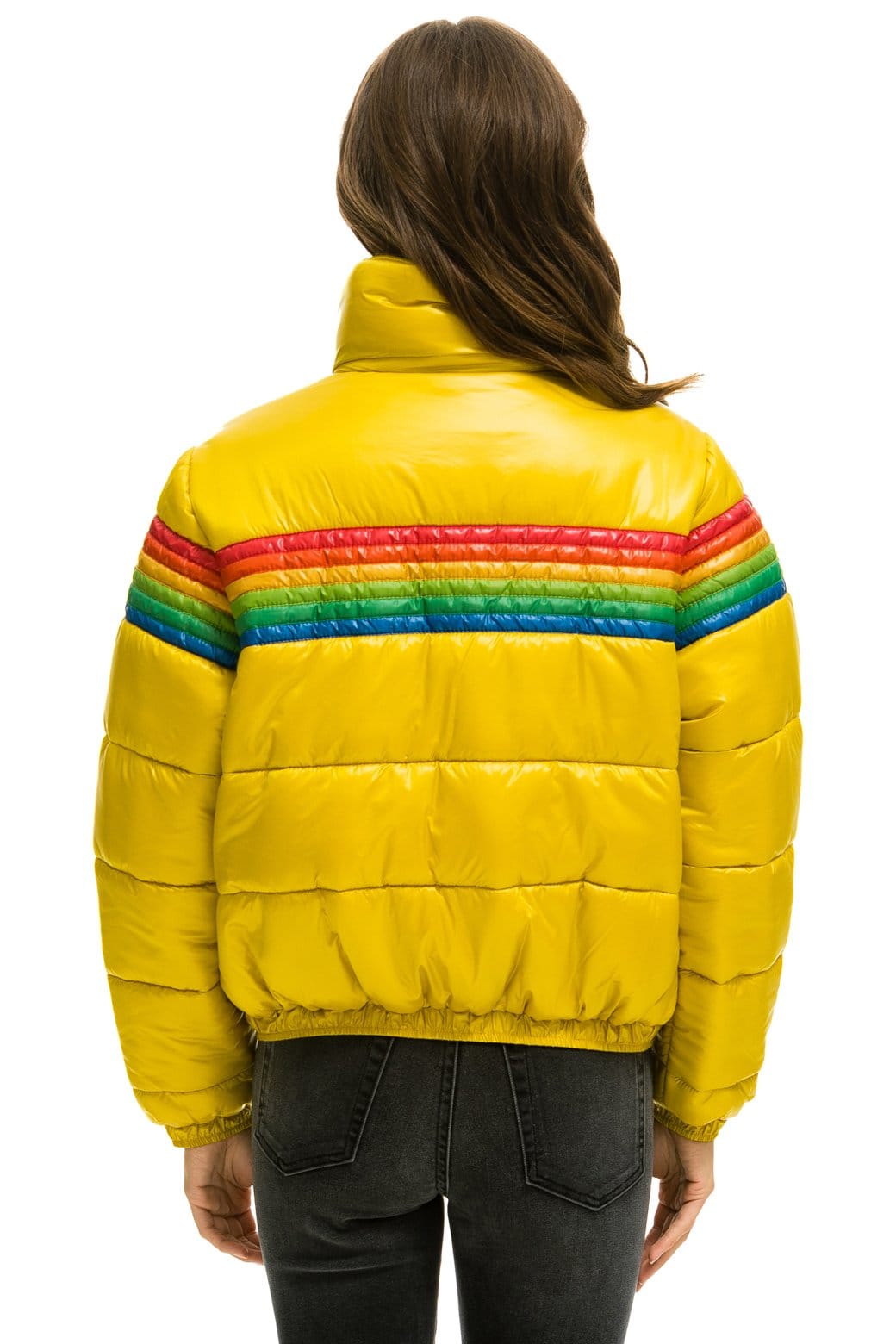 6 STRIPE LUXE APRES PUFFER JACKET - GLOSSY HONEY - Image 3