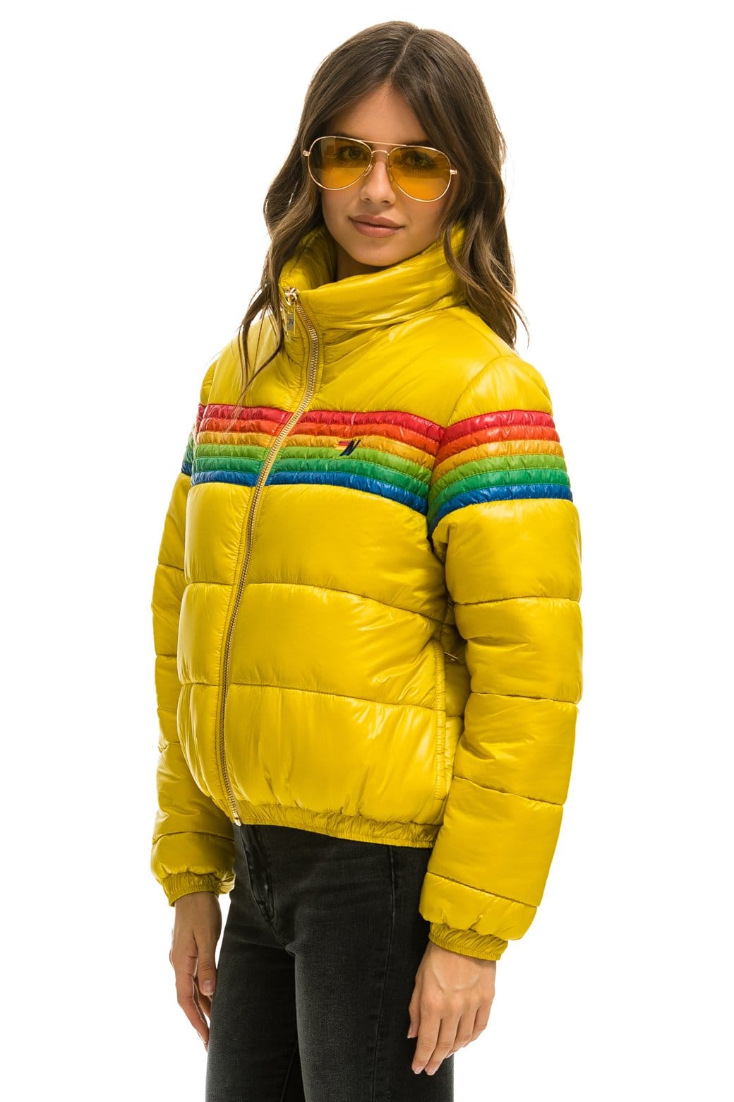 6 STRIPE LUXE APRES PUFFER JACKET - GLOSSY HONEY - Image 2